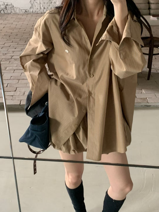 ST21888- 韓國條仔/格紋氣質外套南瓜裙褲套裝(不包領帶)