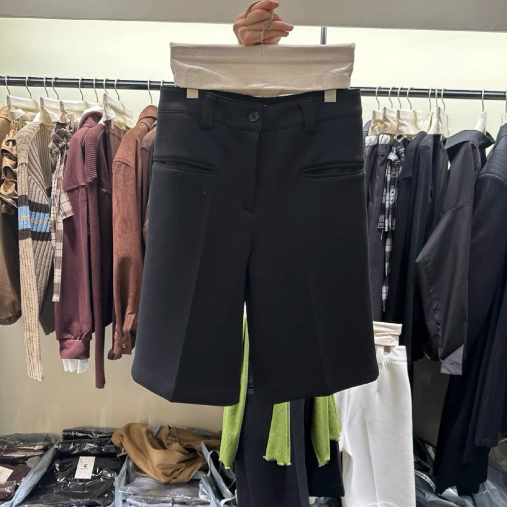 PT21879 - Korean Fashion Versatile High-Waisted Slimming Casual Bermuda Shorts (Without Waistband)