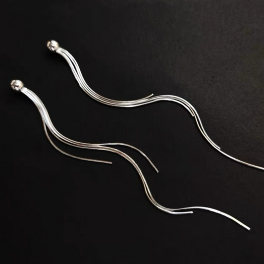 JW21730- S925純銀流光流蘇耳環