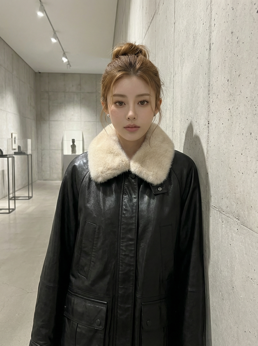 JK22300- 時尚休閒人氣熱賣真皮羽絨(羊皮)外套