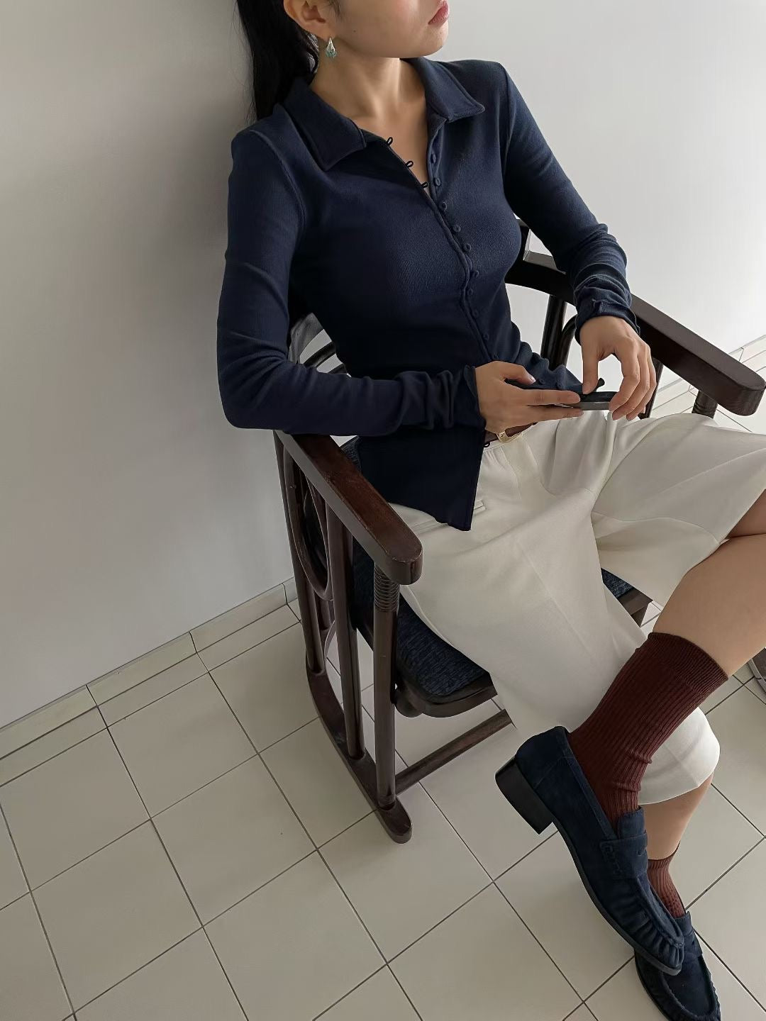 PT21879 - Korean Fashion Versatile High-Waisted Slimming Casual Bermuda Shorts (Without Waistband)