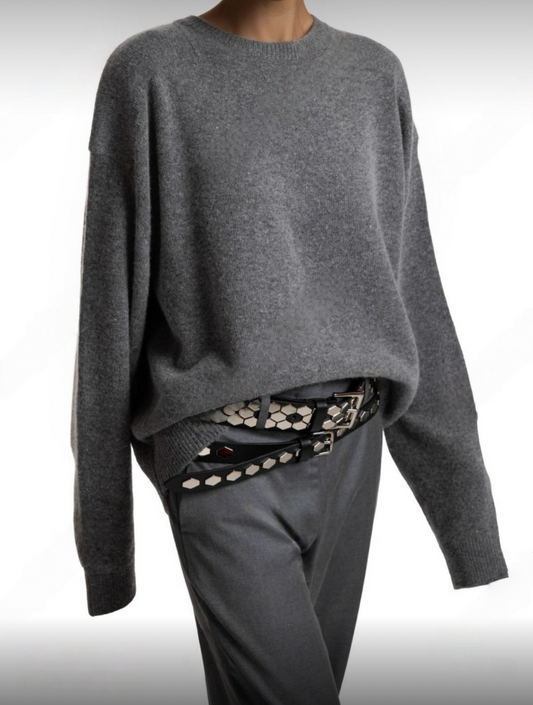 TP22022- 韓國羊絨寬鬆圓領長袖毛衣