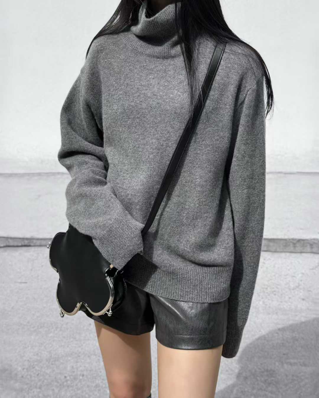 TP22021-韓國羊毛混紡高領針織長袖上衣