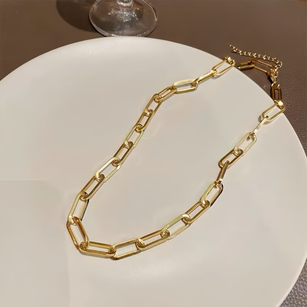 JW21660- 歐美風純銀回形針項鍊