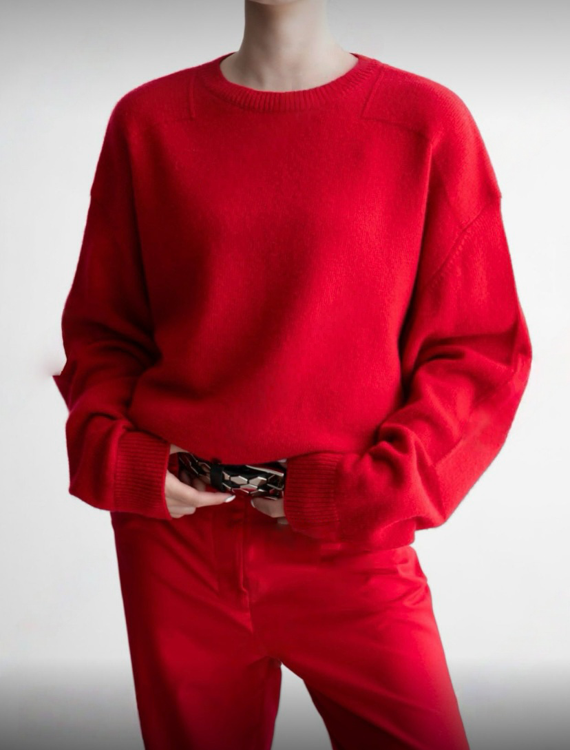 TP22022- 韓國羊絨寬鬆圓領長袖毛衣