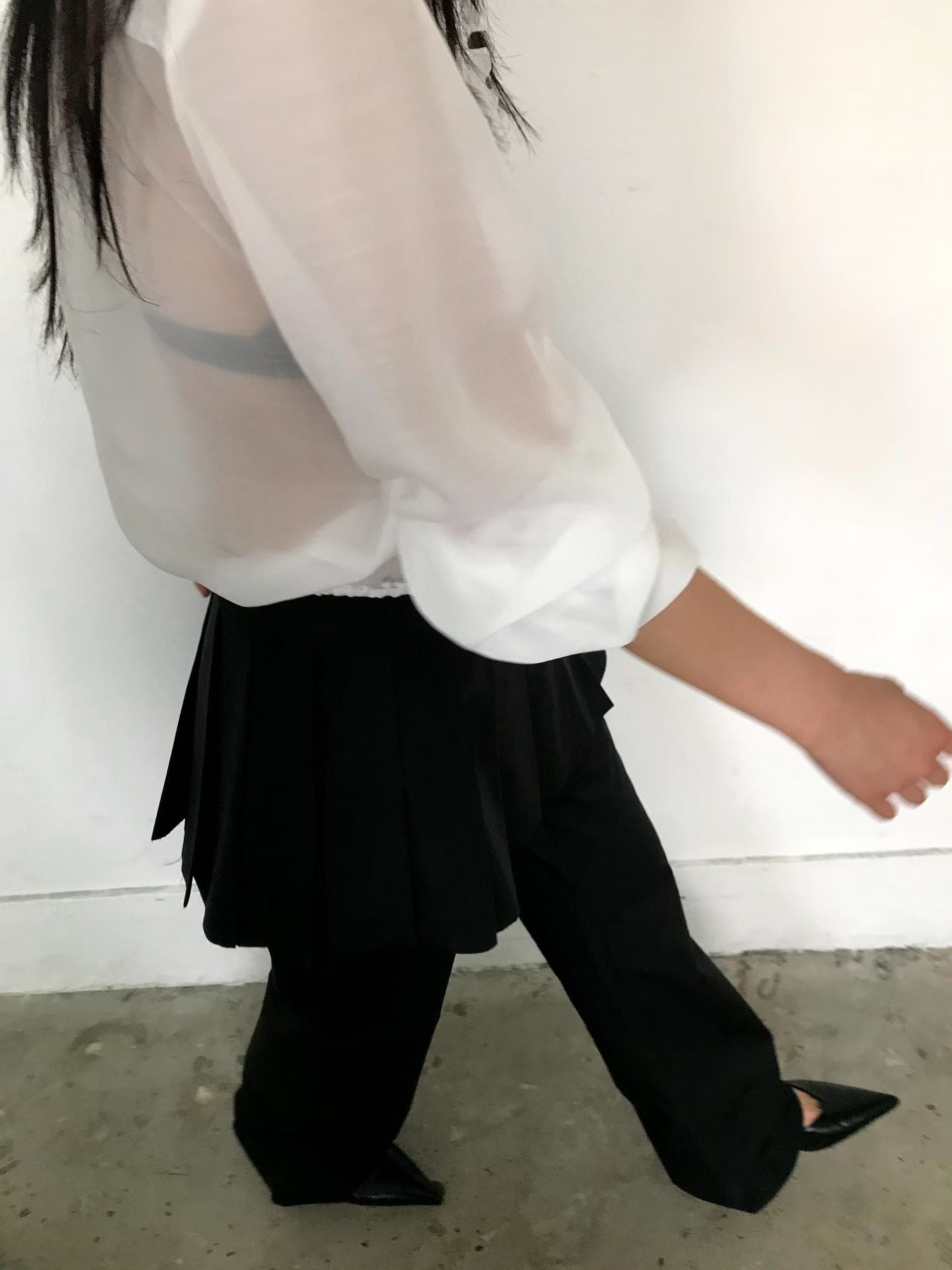 TP21968- 韓國浪漫法式甜美荷葉邊雪紡襯衫