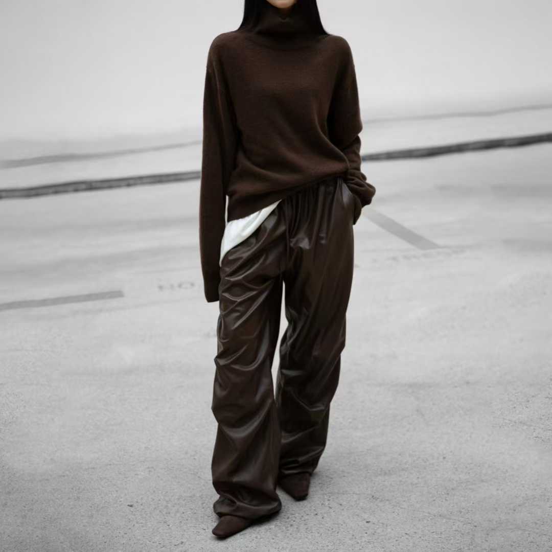 TP22021-韓國羊毛混紡高領針織長袖上衣