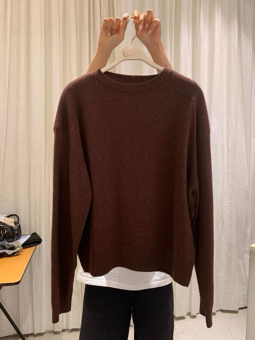 TP22022- 韓國羊絨寬鬆圓領長袖毛衣