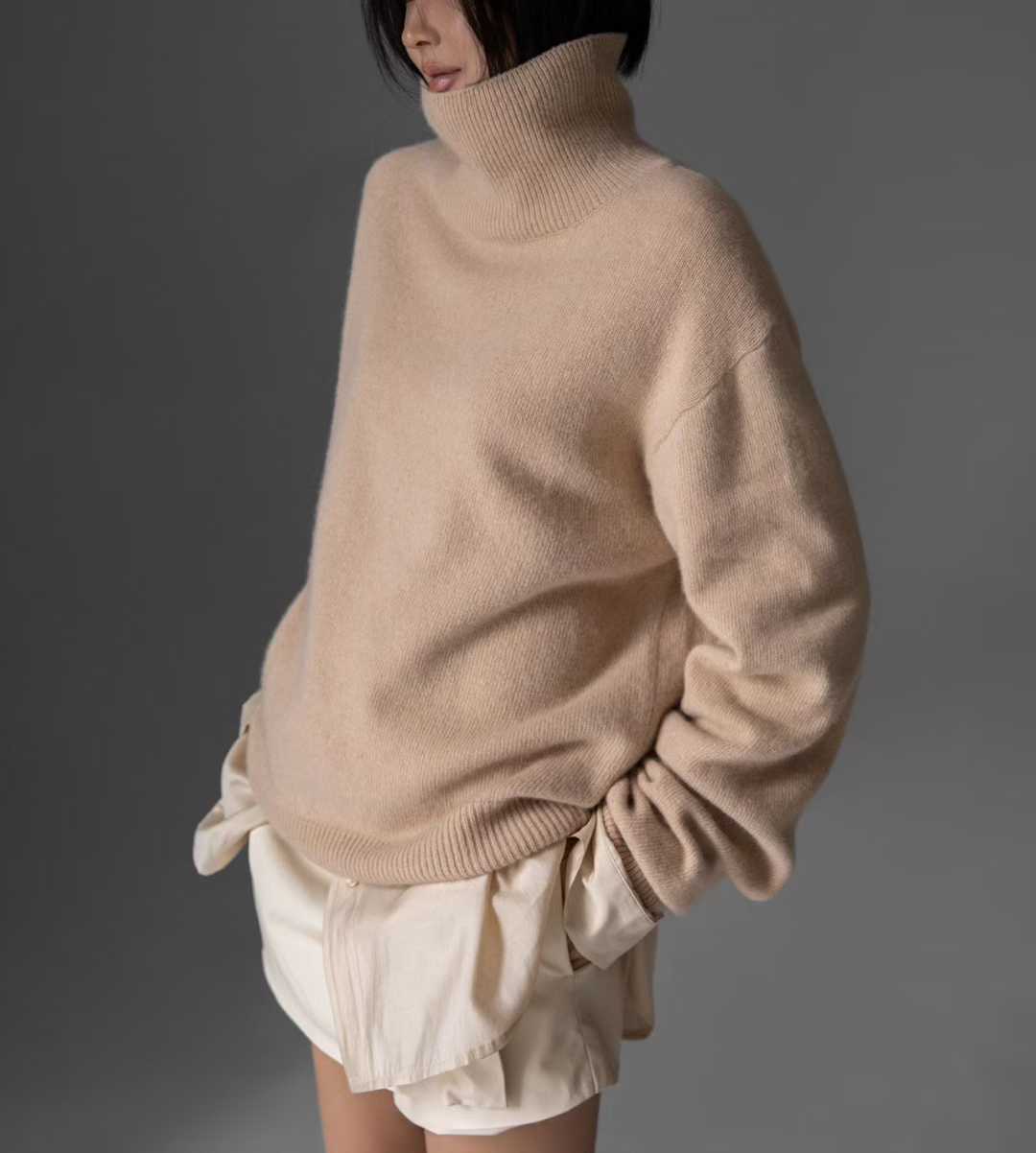 TP22021-韓國羊毛混紡高領針織長袖上衣