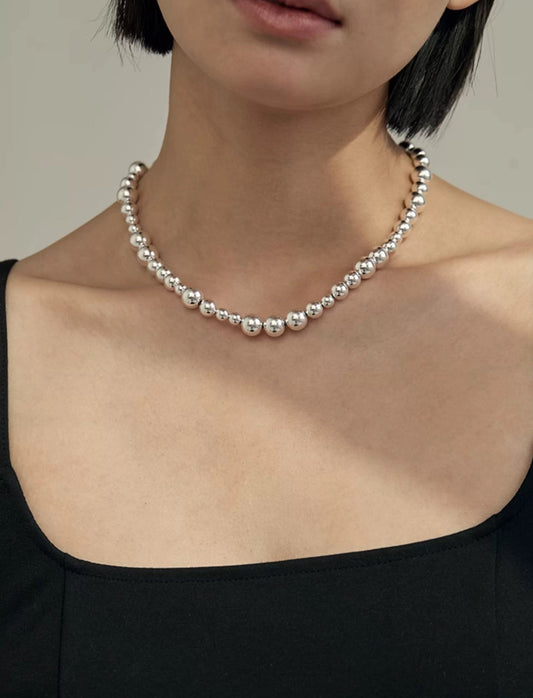 JW21571- 時尚不規則圓珠鎖骨鏈輕奢高級感頸鍊