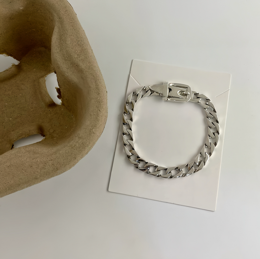 JW21718- S925純銀時尚方扣Belt形手鏈