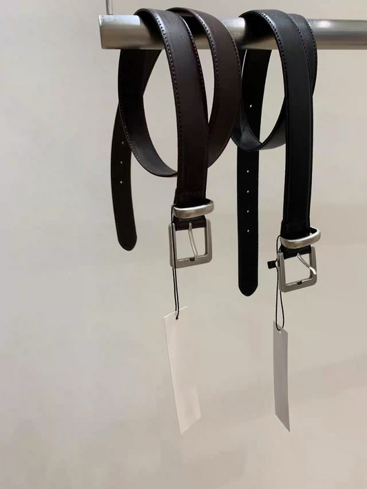 AC22026- 極簡經典質感牛皮單釦皮帶