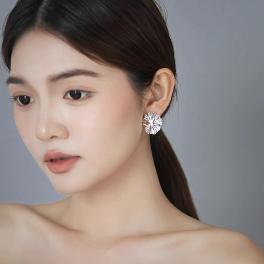 JW21731- 輕奢高級感重工925純銀花朵耳環