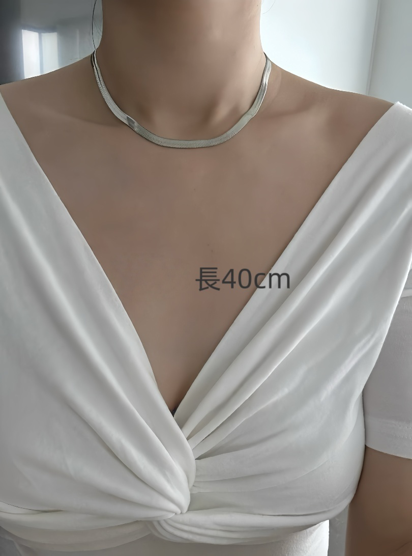 JW21681- S925純銀扁蛇骨項鍊4.5mm (2色)