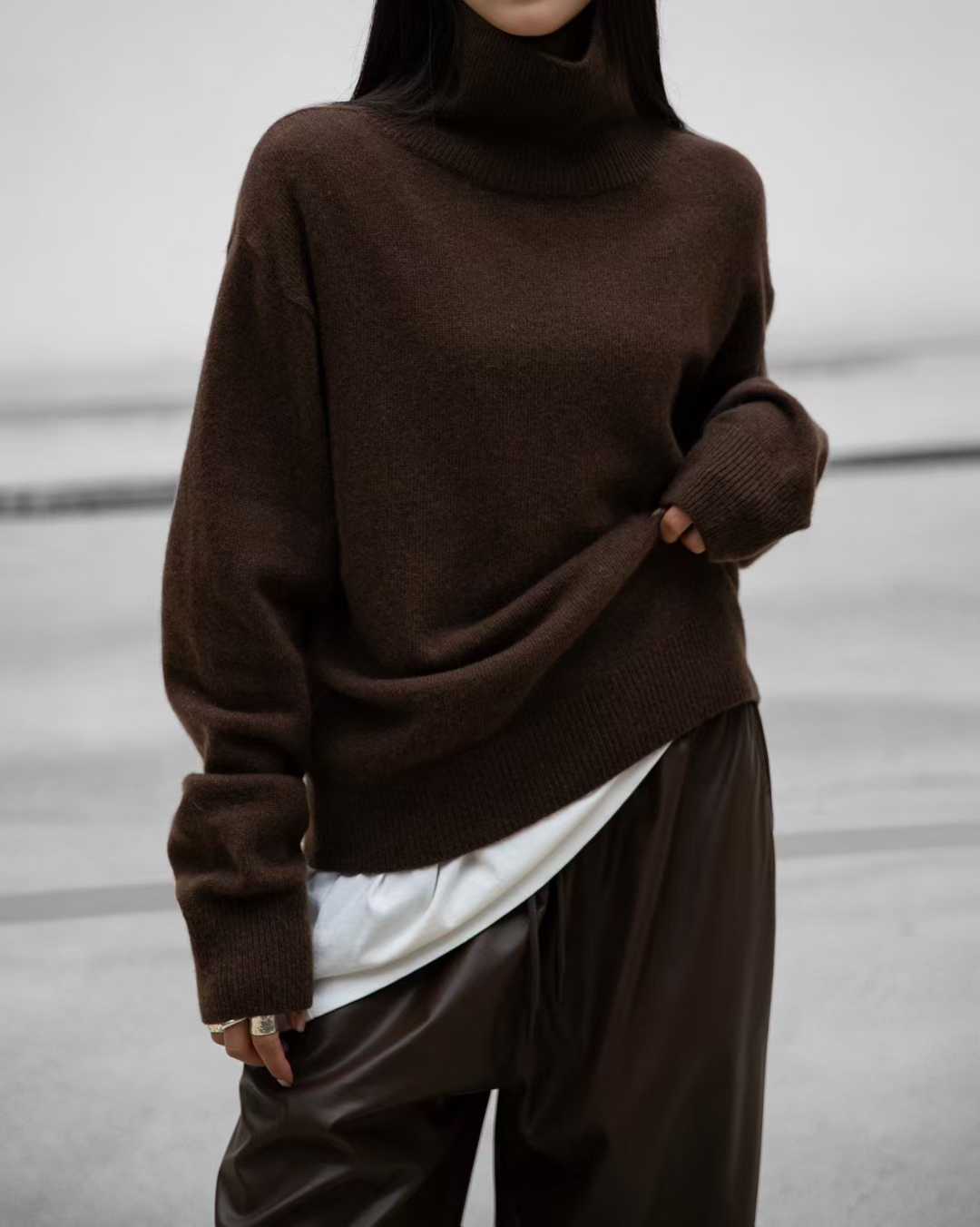 TP22021-韓國羊毛混紡高領針織長袖上衣