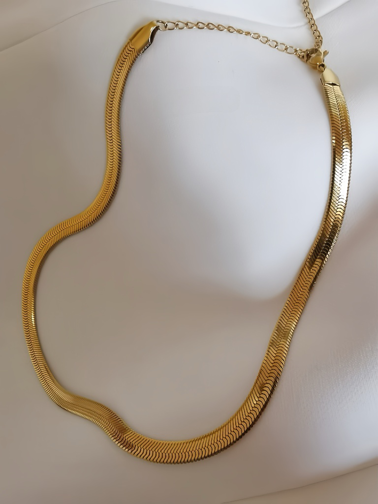 JW21681- S925純銀扁蛇骨項鍊4.5mm (2色)