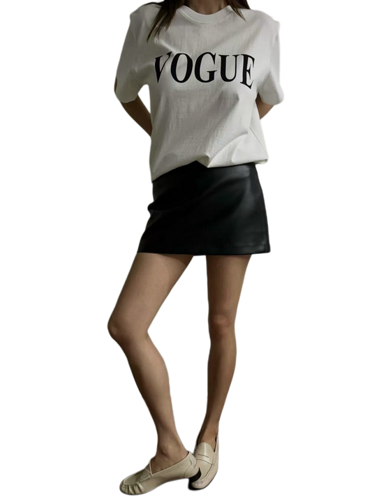 TP11236A- 衣櫃必備棉質百搭易襯寬鬆字母短袖T恤 - 時尚百搭圓領上衣