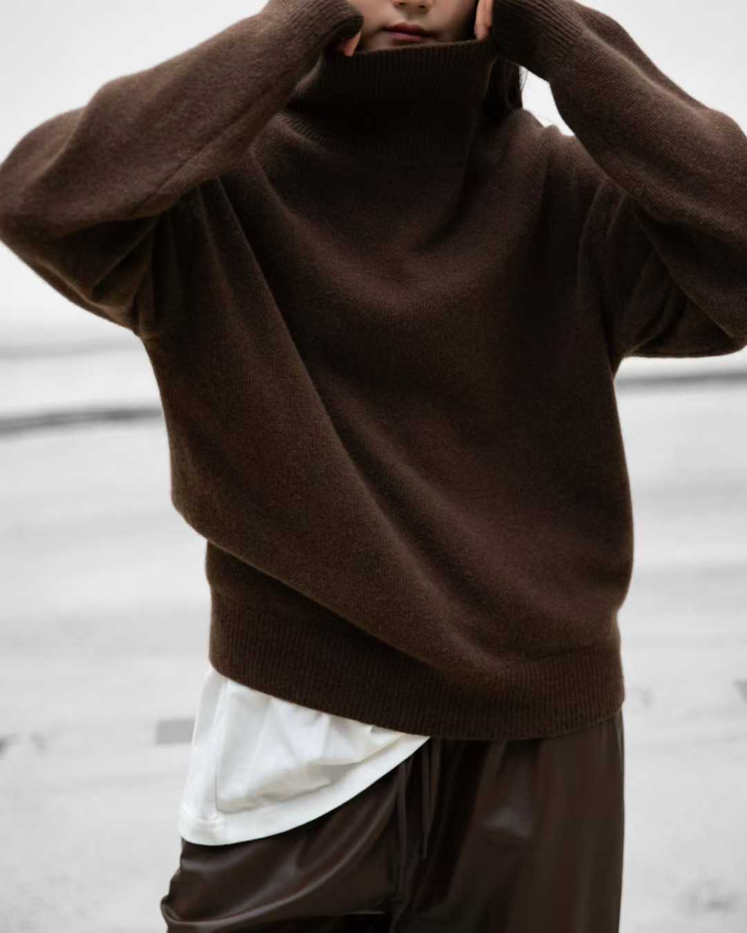 TP22021-韓國羊毛混紡高領針織長袖上衣