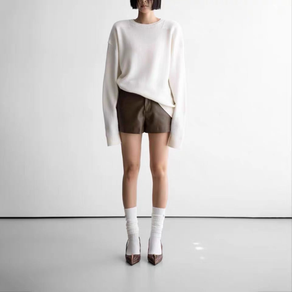 TP22022- 韓國羊絨寬鬆圓領長袖毛衣