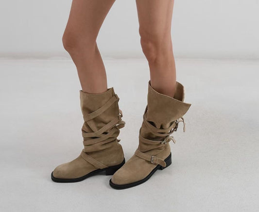 SH21910 - 韓國真皮狂野海盜長靴