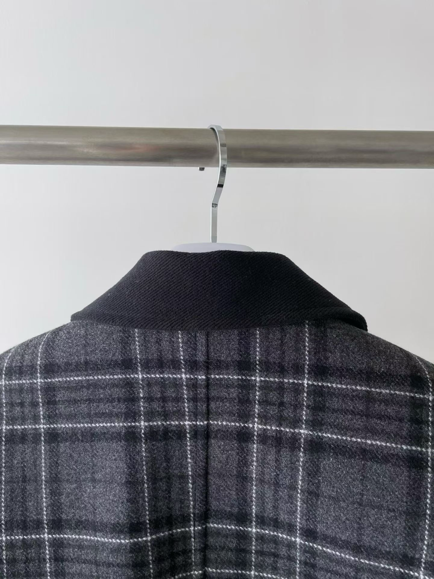 OT22028- 韓國設計師款學院風格紋毛呢短版外套