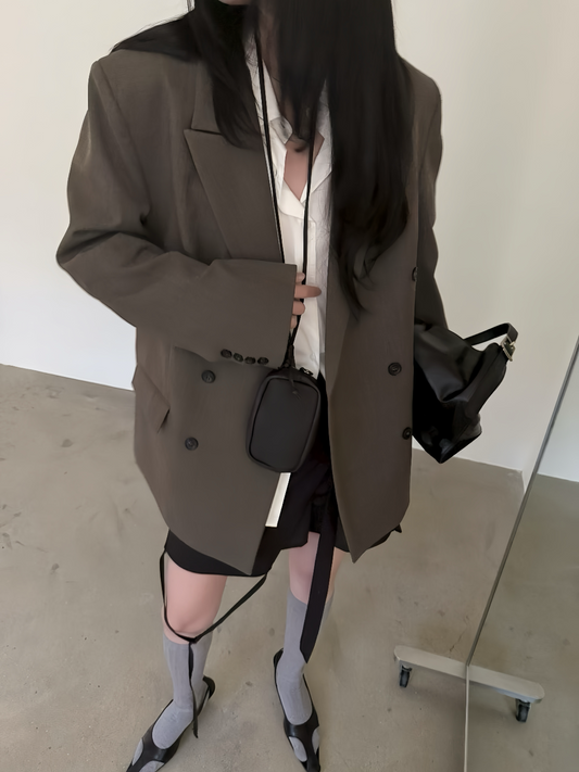 OT21798- 韓國雙排扣顯瘦西裝外套(4色 )