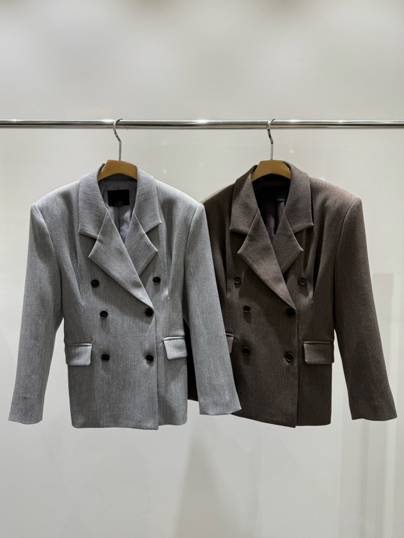 ST22001- 韓國雙排扣氣質百搭通勤西服外套