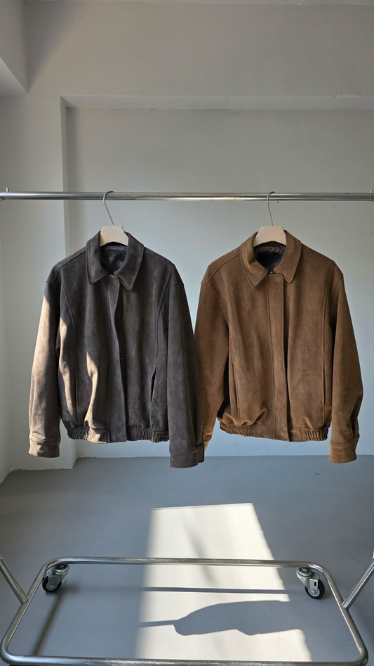 OT22031- 韓國復古麂皮絨寬鬆外套