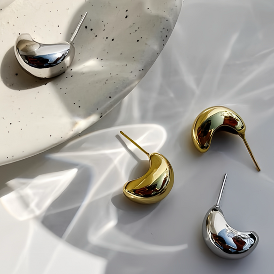 JW21720- S925純銀極簡水滴耳