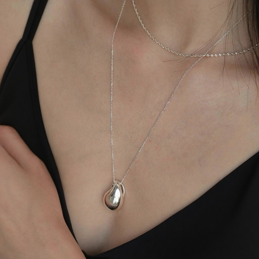 JW21683- S925純銀飽滿水滴項鍊