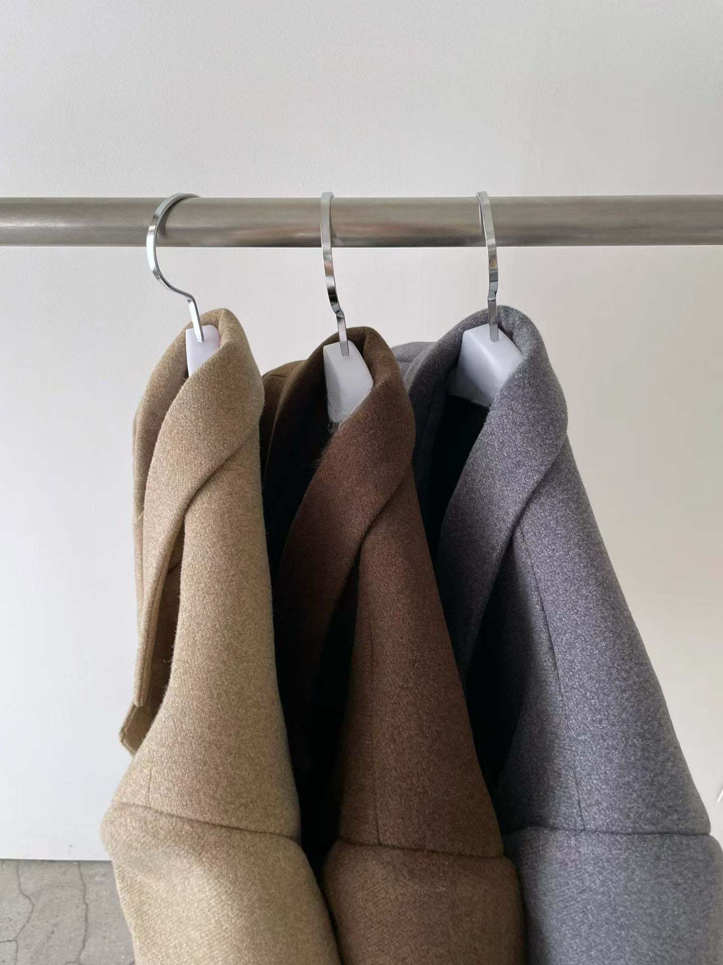 OT22026- 韓國設計師款經典寛鬆百搭毛呢雙排扣西裝