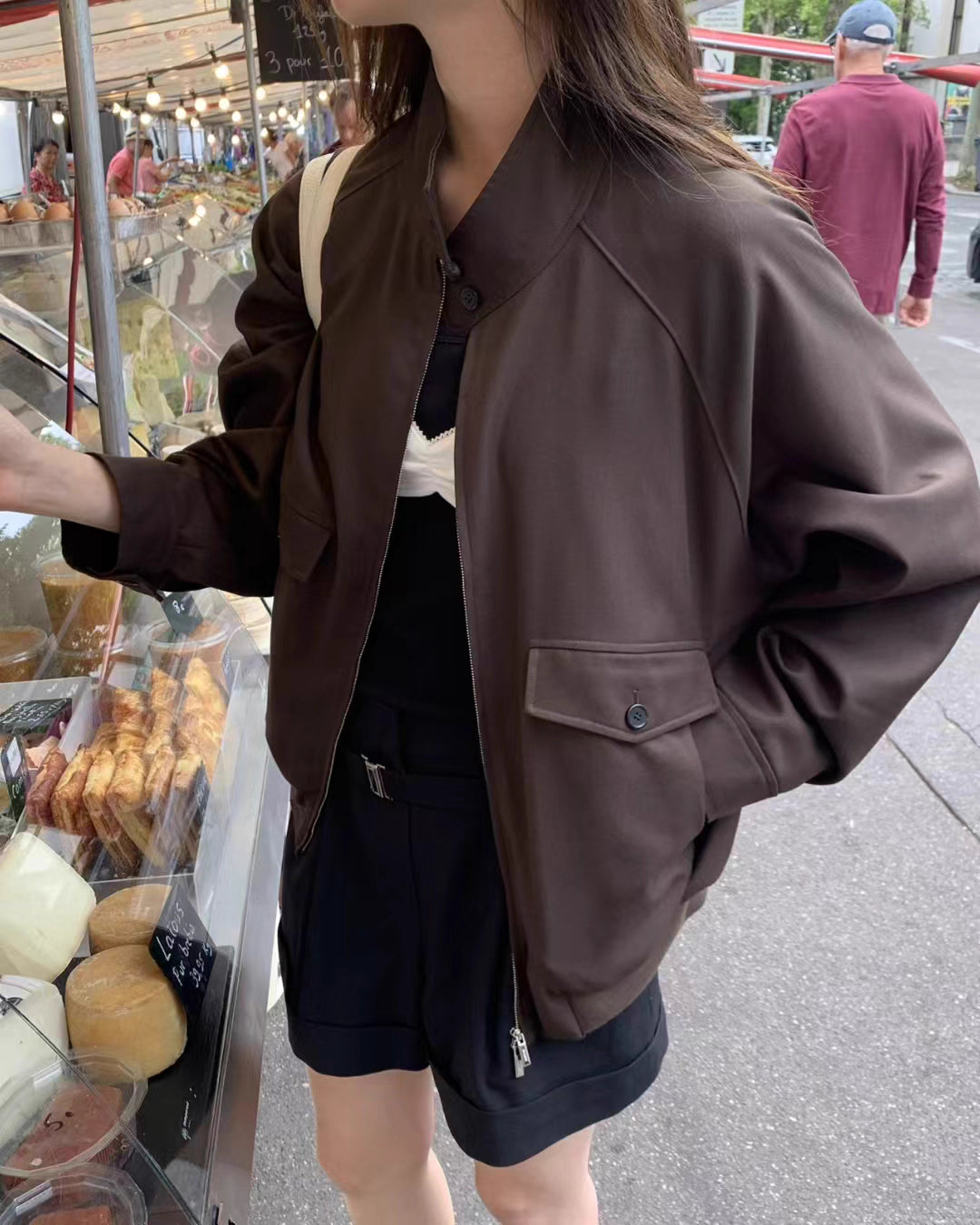 PT21928- 韓國寬鬆百搭羊毛混紡高腰寬管短褲