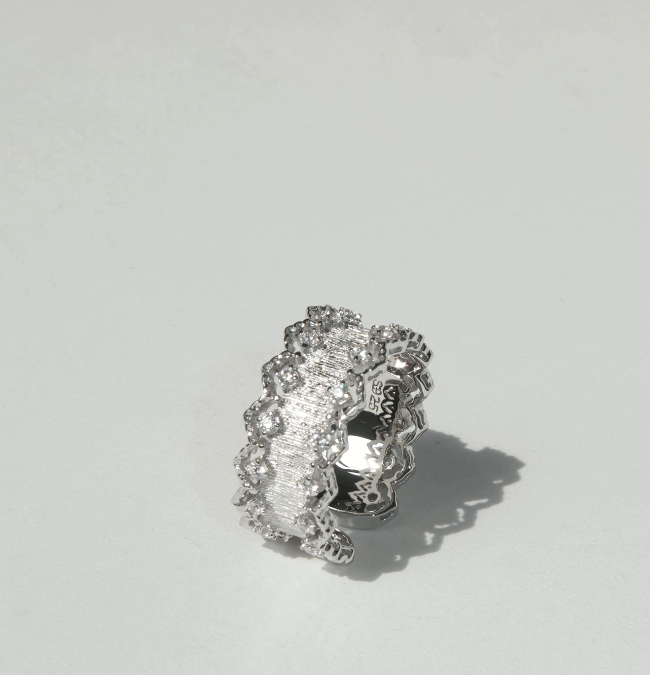 JW21629- 高級重工復古宮廷拉絲質感蕾絲花邊鑲鑽戒指