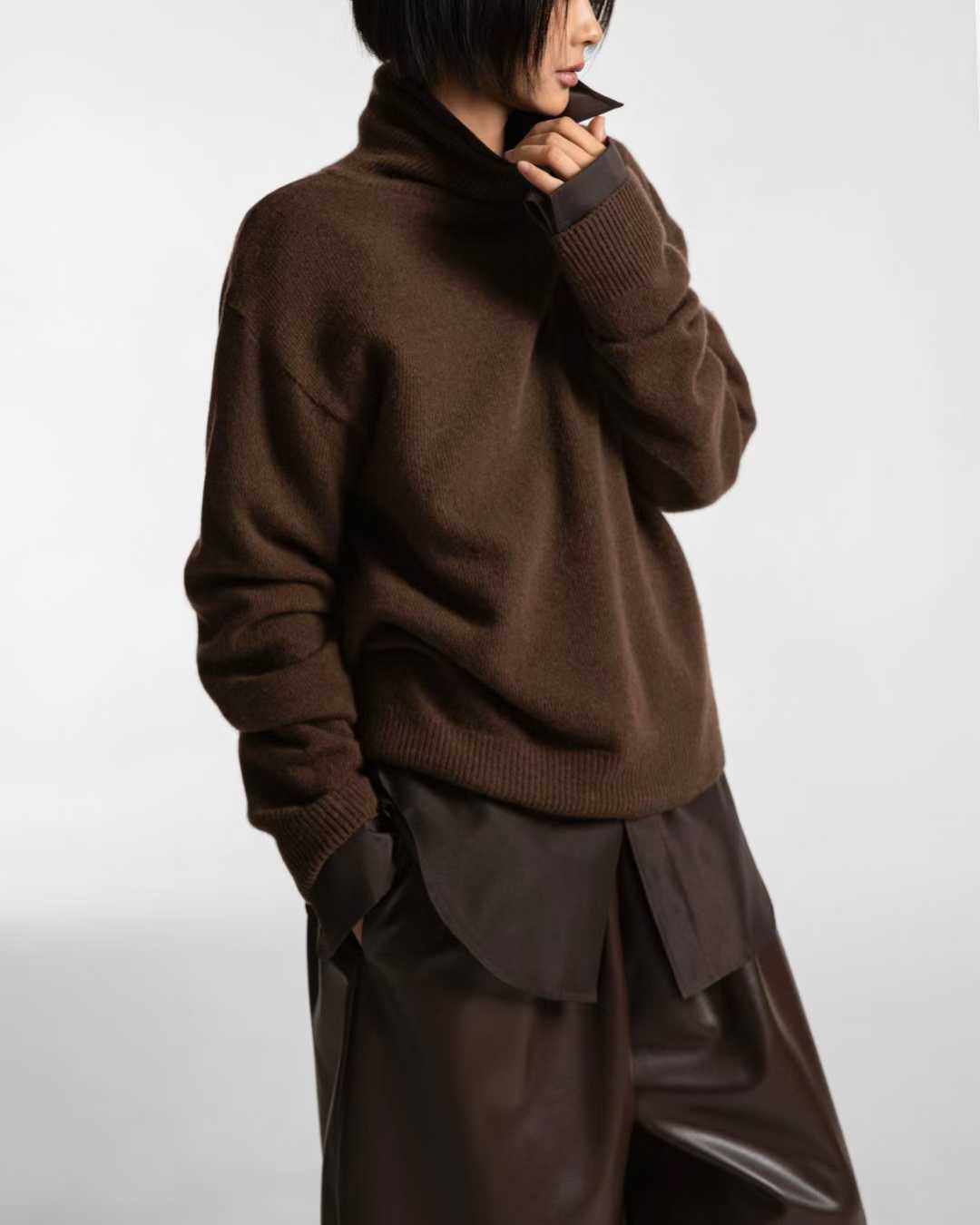 TP22021-韓國羊毛混紡高領針織長袖上衣