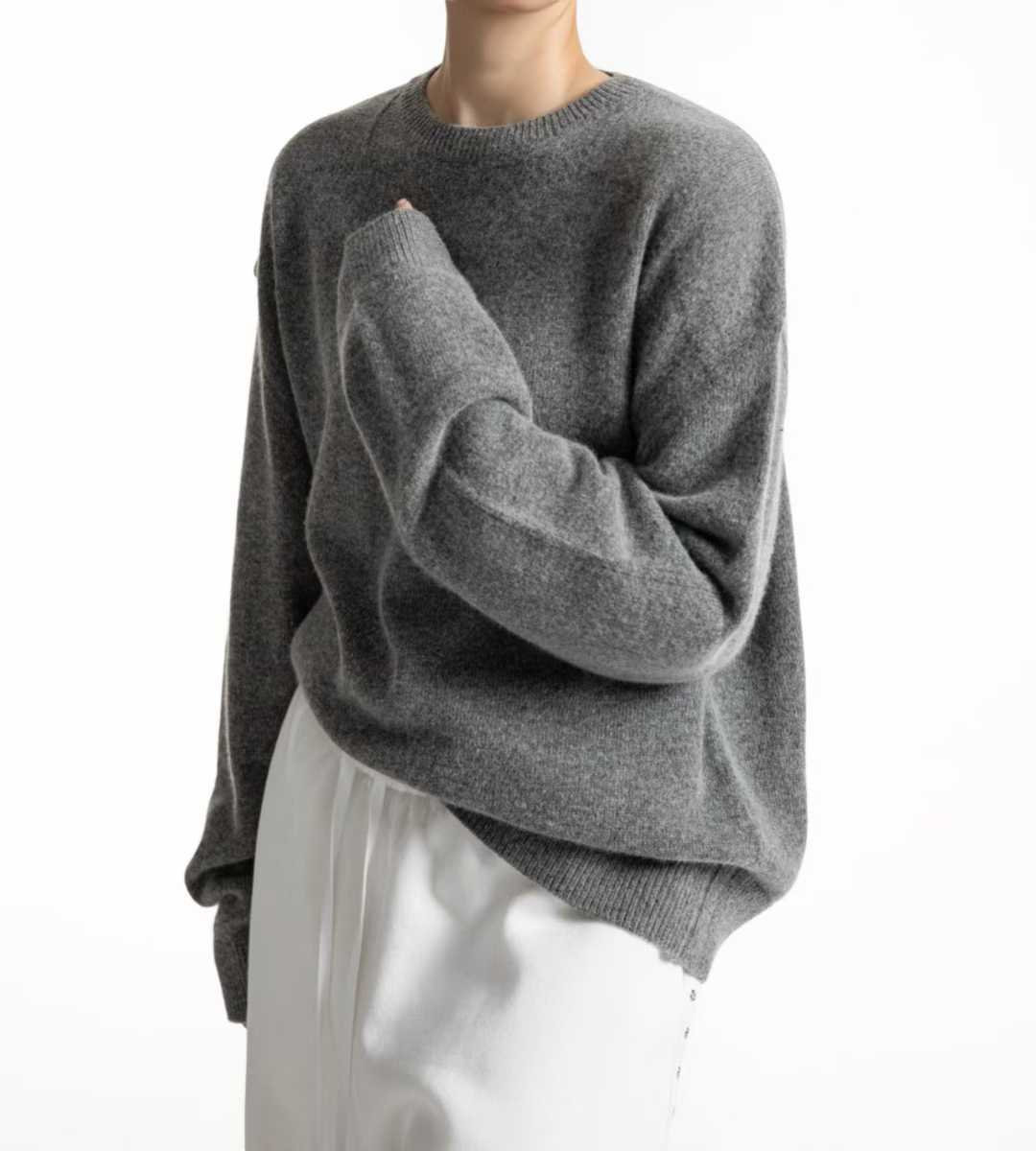 TP22022- 韓國羊絨寬鬆圓領長袖毛衣