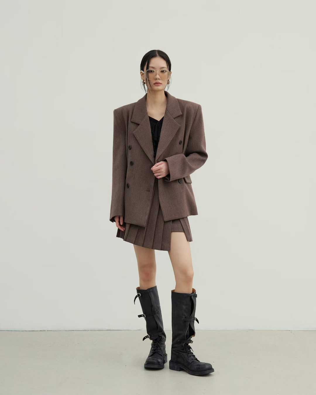 ST22001- 韓國雙排扣氣質百搭通勤西服外套