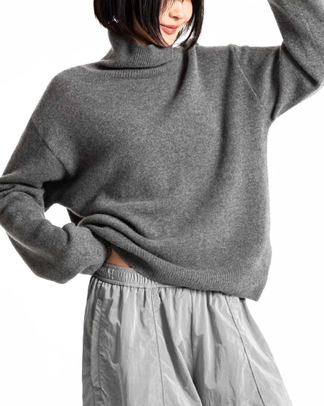 TP22021-韓國羊毛混紡高領針織長袖上衣