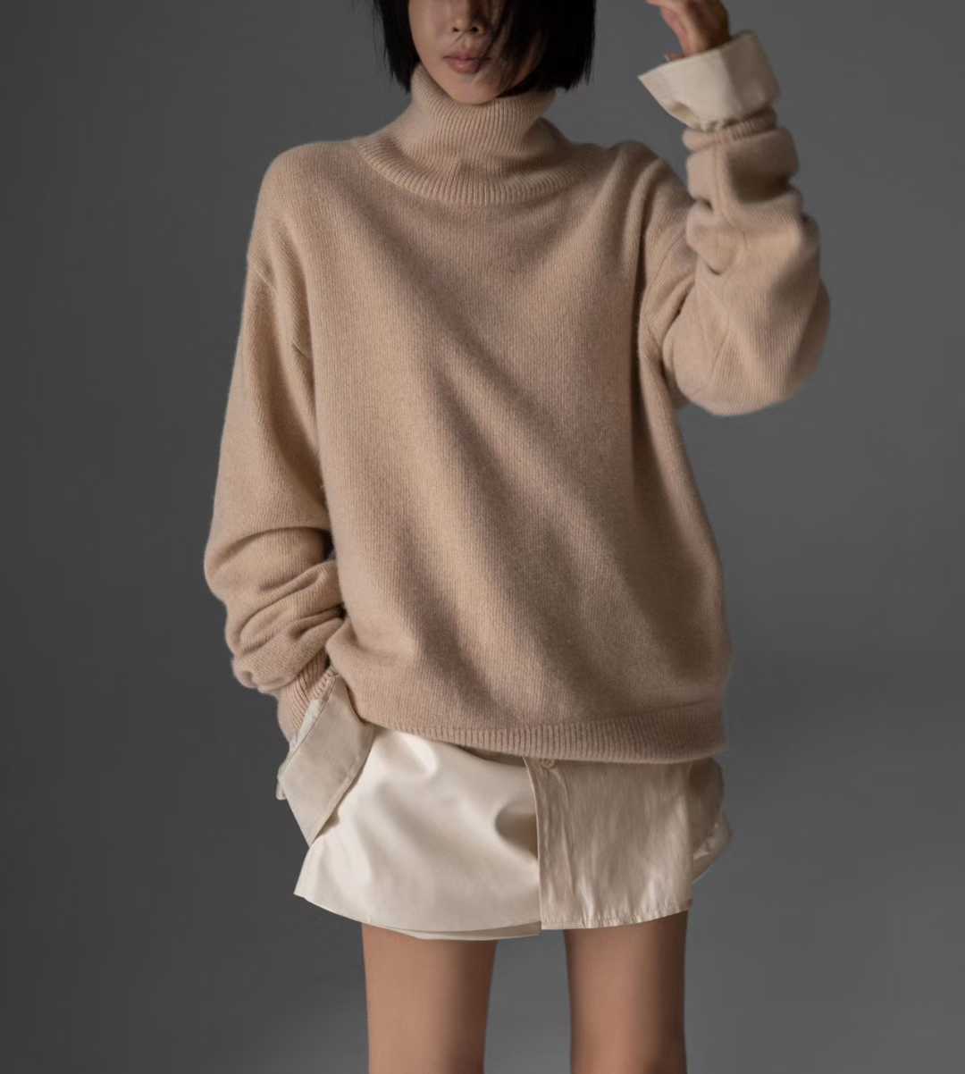 TP22021-韓國羊毛混紡高領針織長袖上衣