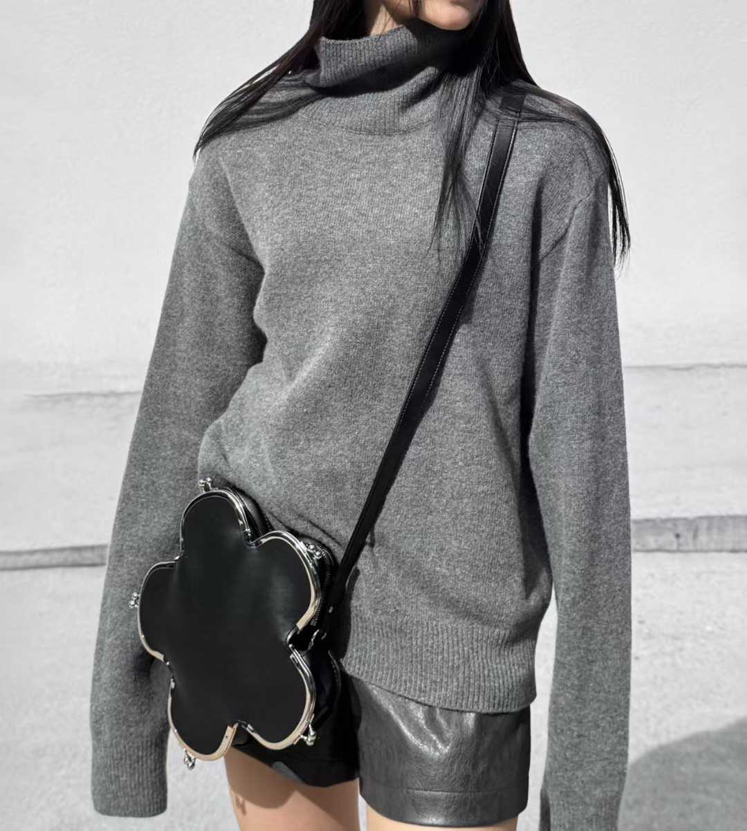 TP22021-韓國羊毛混紡高領針織長袖上衣