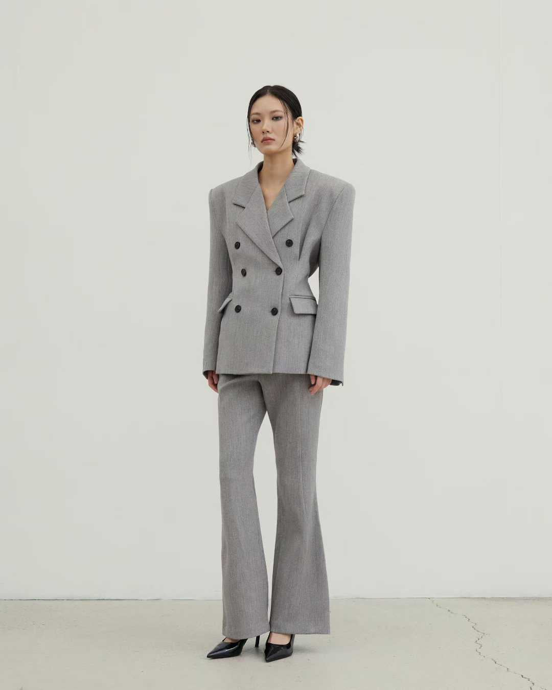 ST22001- 韓國雙排扣氣質百搭通勤西服外套