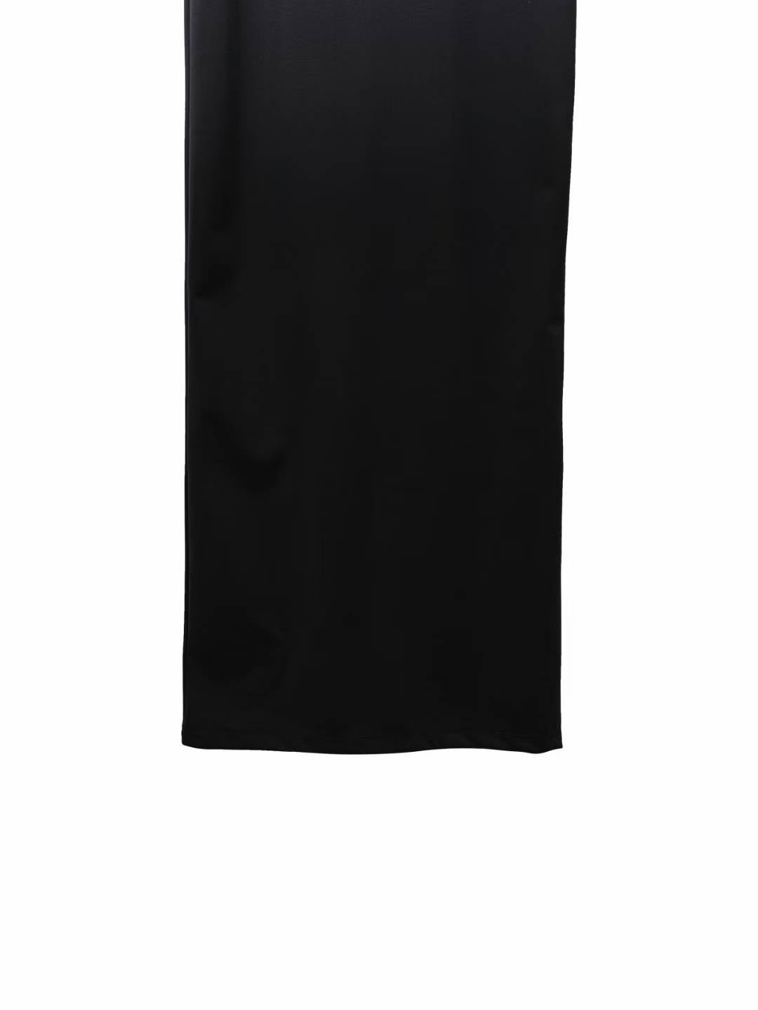 DS21558- 簡約細肩帶開衩長裙, 優雅修身吊帶洋裝