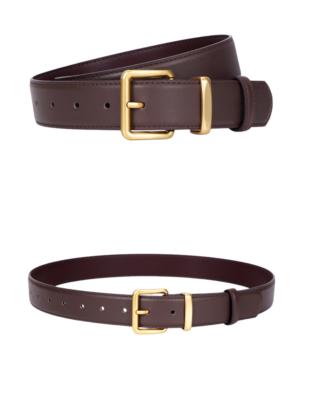 AC22069- 簡約奢華合金方釦頭層牛皮中性腰帶