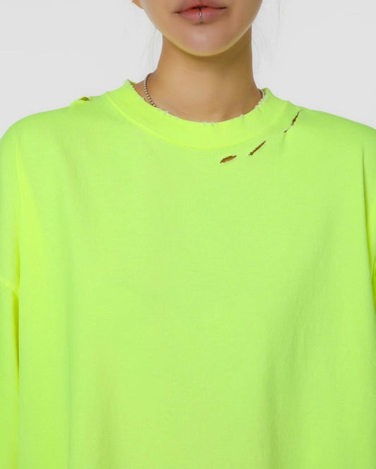 TP11236B- 韓國嘻哈磨爛破洞短袖oversize T-shirt