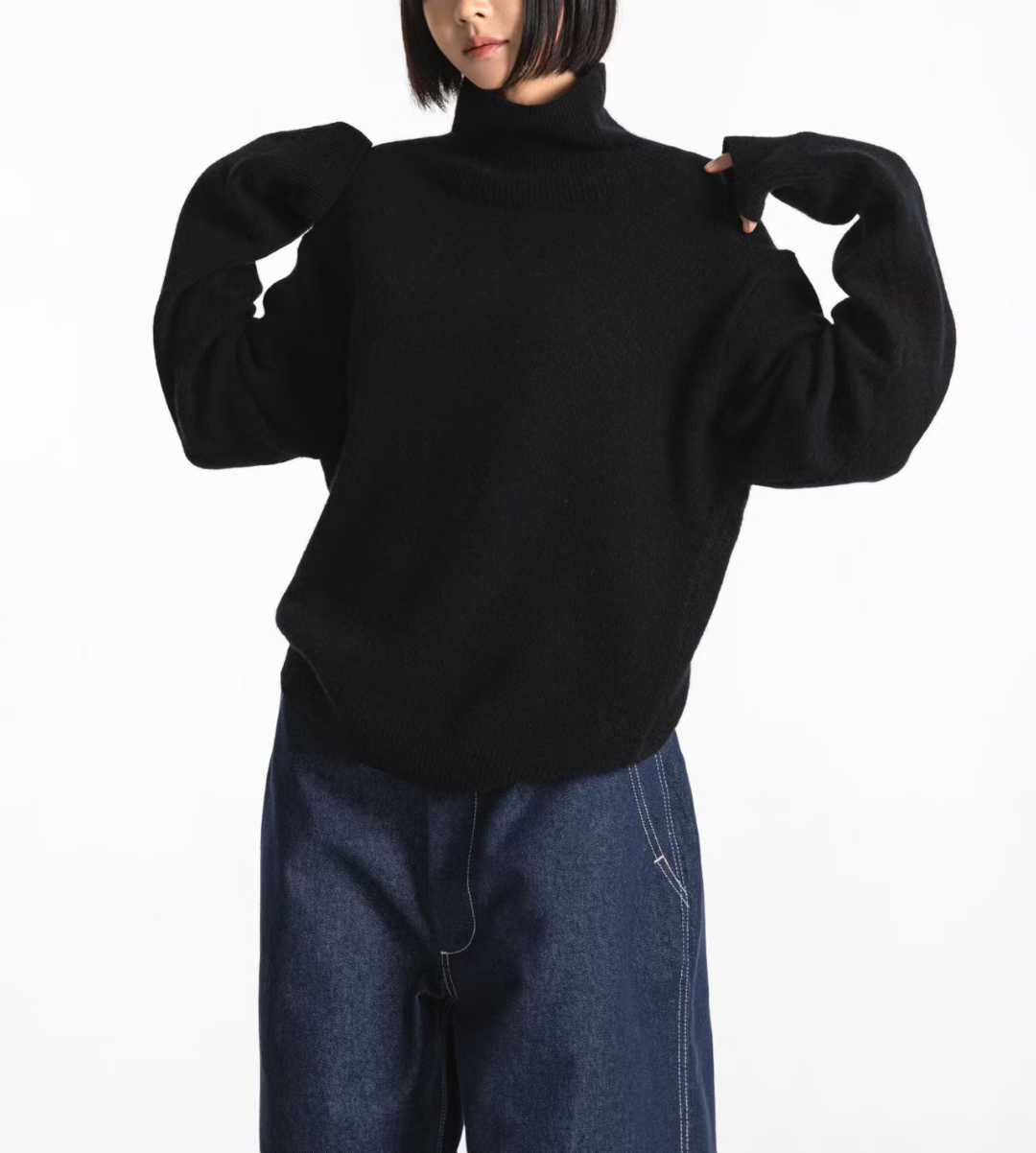 TP22021-韓國羊毛混紡高領針織長袖上衣