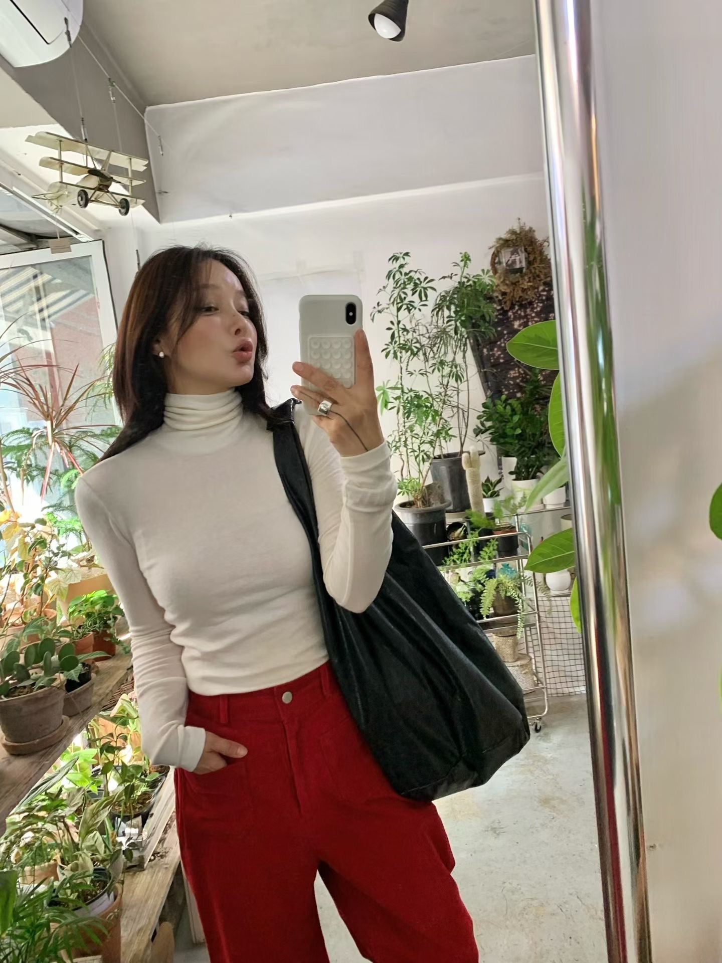 TP21989- 韓國韓國時尚高領天絲羊毛薄打底衫(6色)