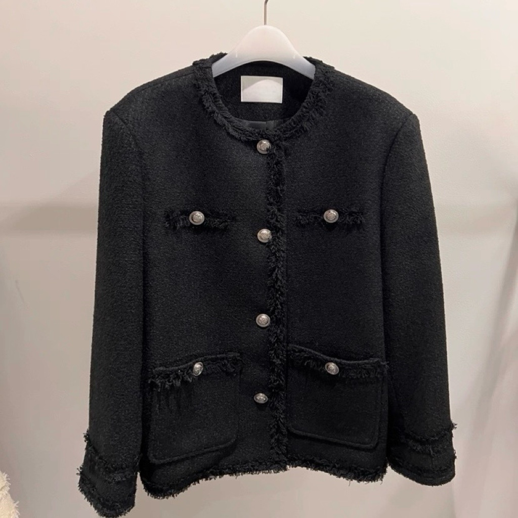 JK22086B- 韓國小香風輕奢優雅粗花呢外套