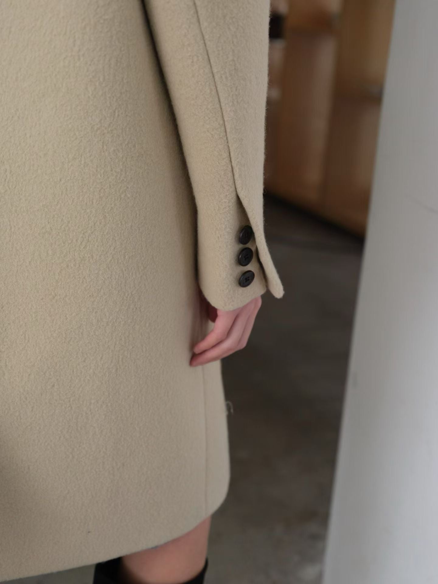 OT22029- 韓國設計師款質感西裝領長大衣