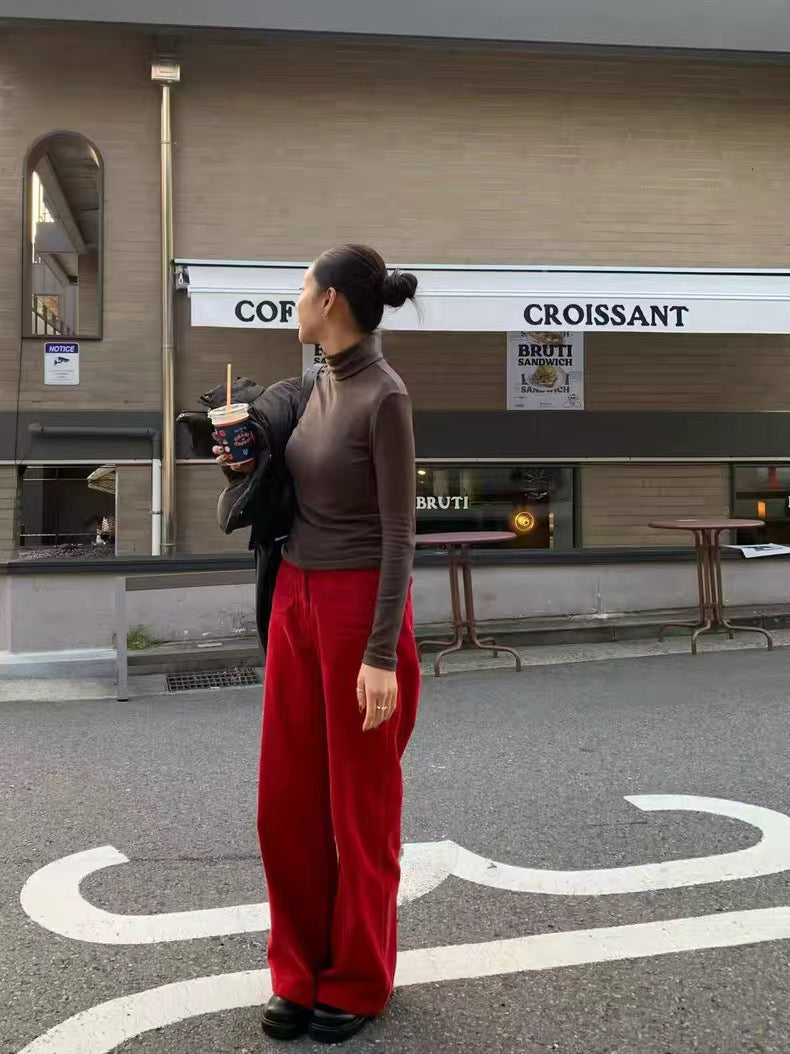 TP21989- 韓國韓國時尚高領天絲羊毛薄打底衫(6色)