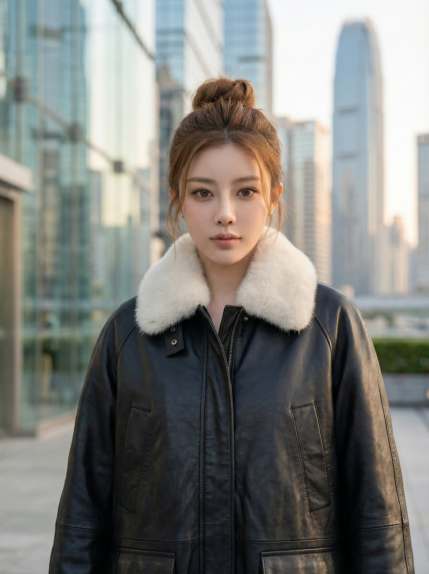 JK22300- 時尚休閒人氣熱賣真皮羽絨(羊皮)外套