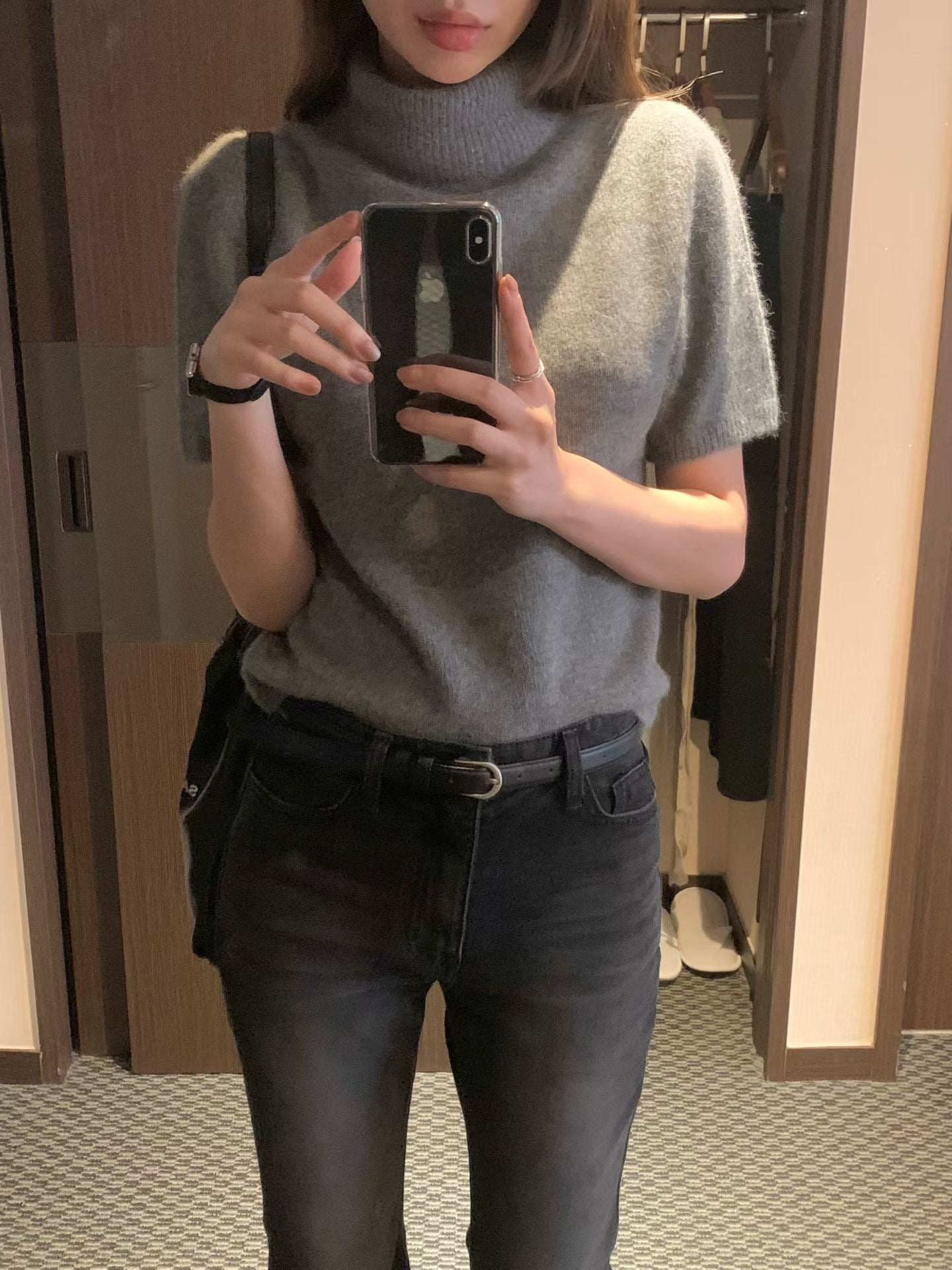 AC22061- 優雅細膩極簡細版真牛皮皮帶